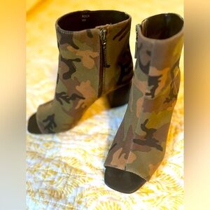 Sanctuary open toe ankle boots